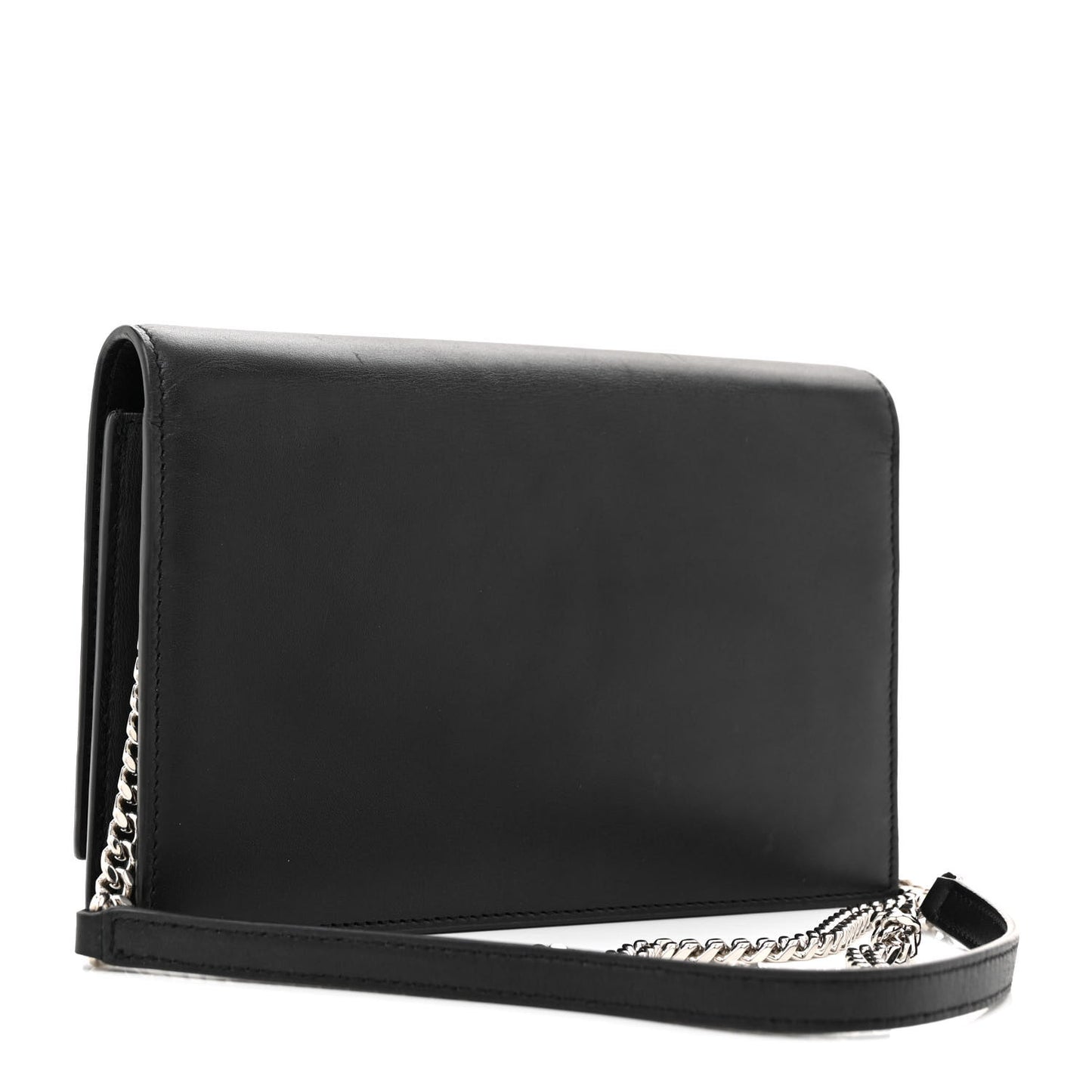 Smooth Calfskin Classic Monogram Kate Tassel Chain Wallet Black