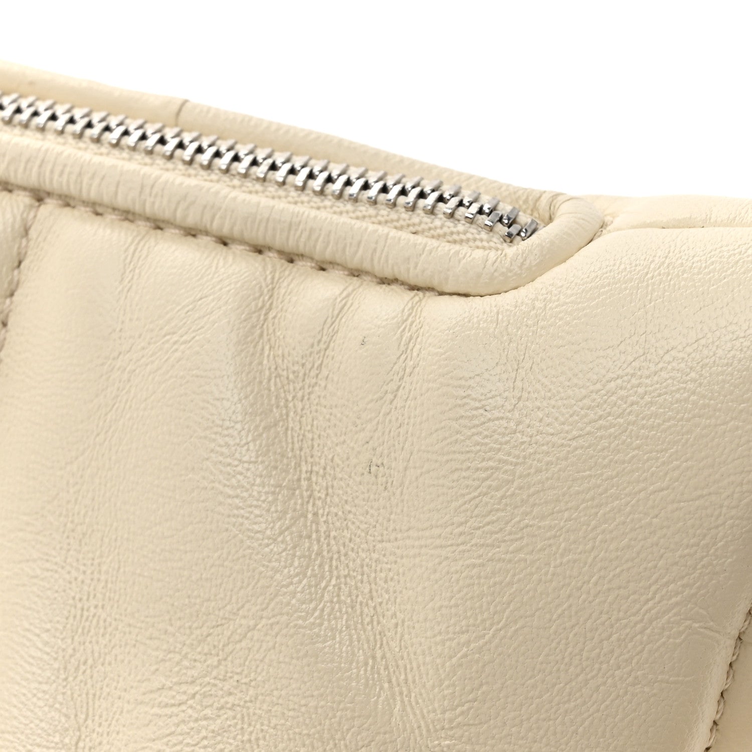 Burberry Lambskin Quilted Small Crescent Lola Bag Pale Vanilla 14 of 15