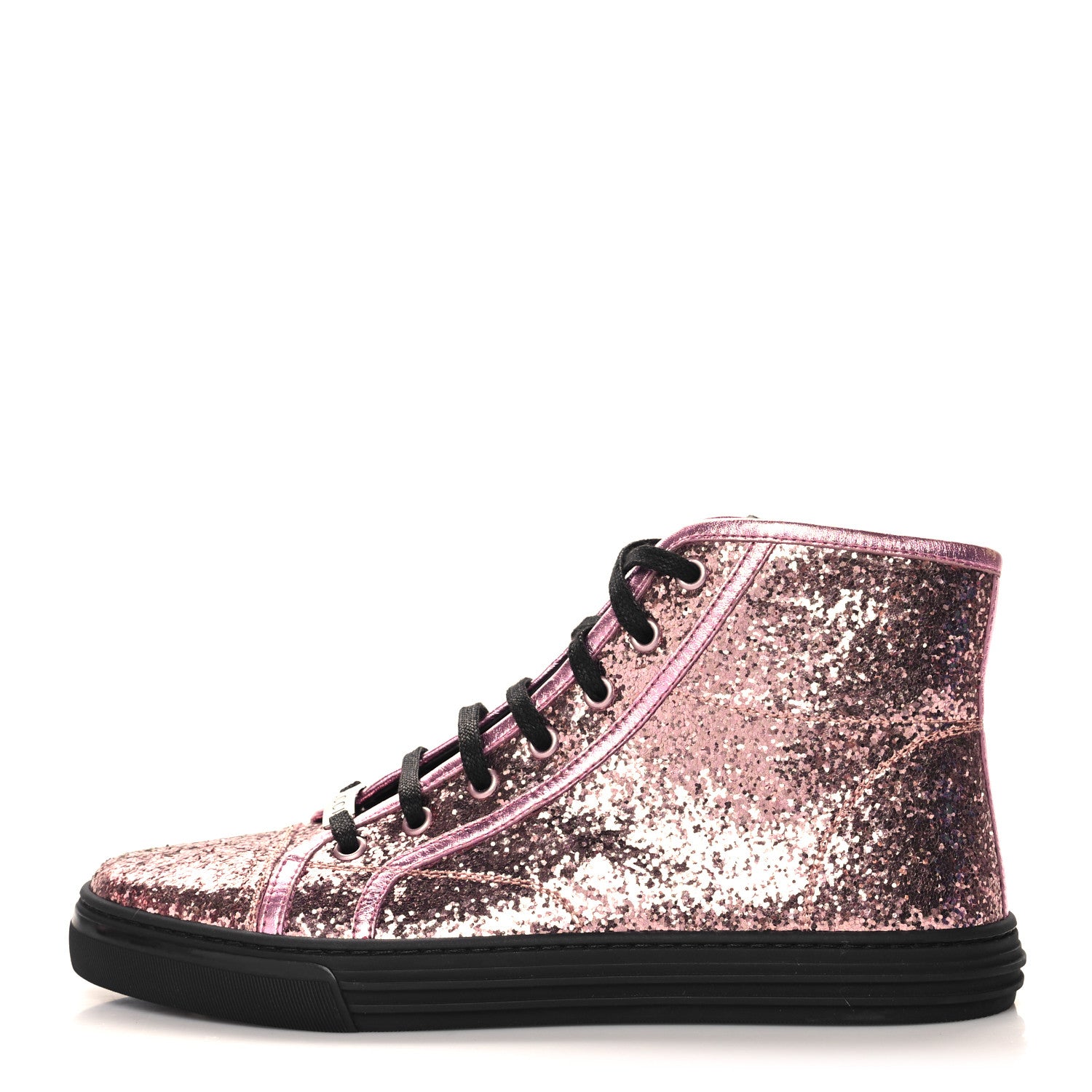 Gucci Glitter Galactica Nappa High Top Sneakers 38.5 Soft Pink Rosa 1 of 9