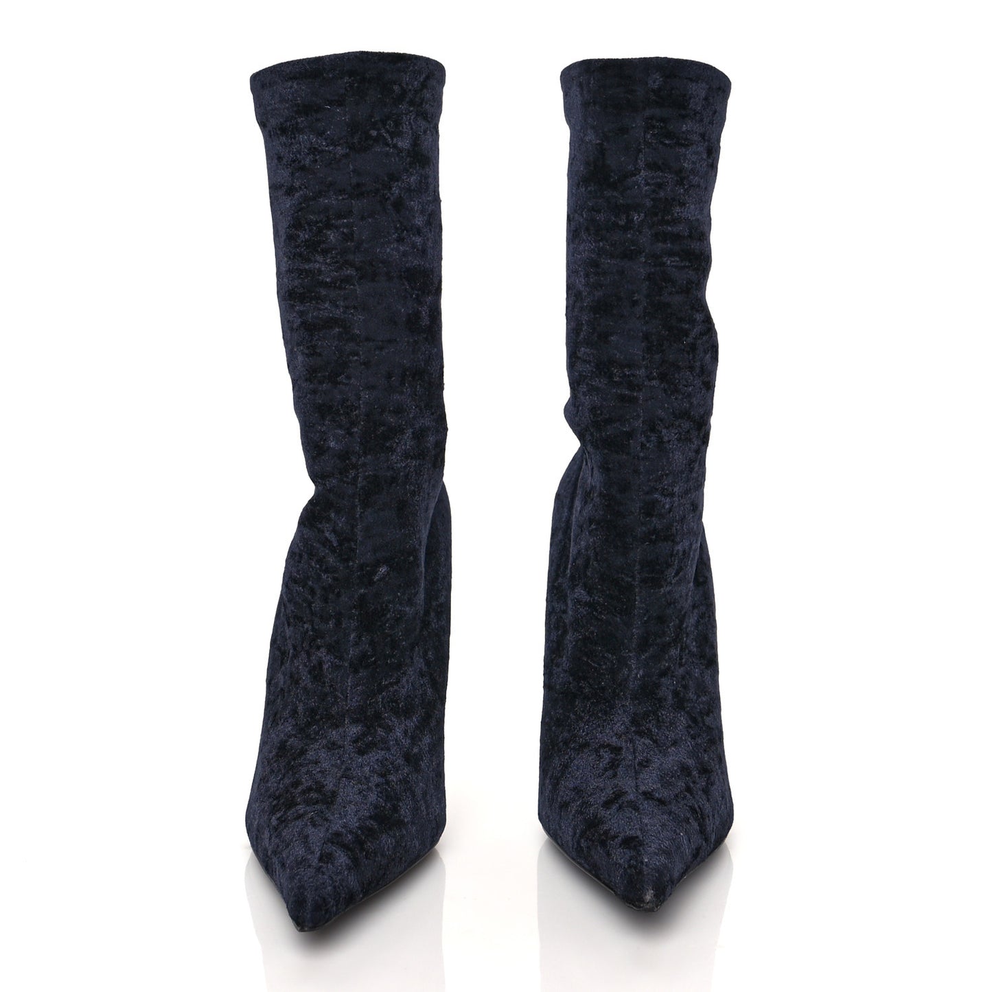 Velvet Spandex Extreme Pointed Toe Knife Ankle Boots 36 Black