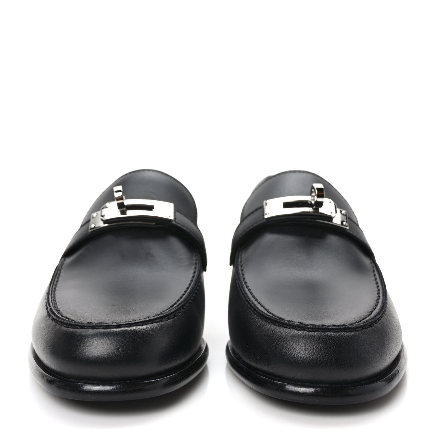 Hermes Calfskin Womens Destin Loafers 35 Black 2 of 8