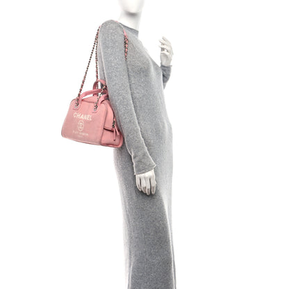 Chanel Canvas Deauville Small Bowling Bag Pink 2 of 10