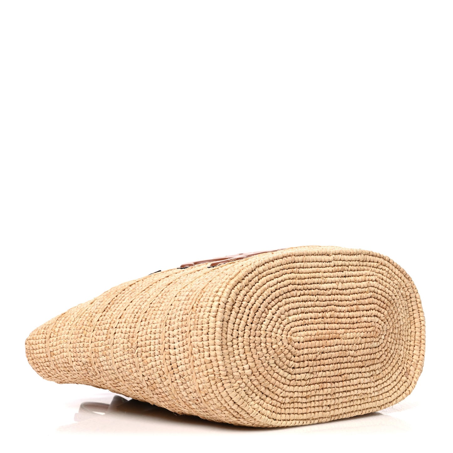 Raffia Calfskin Triomphe Teen Panier Tan