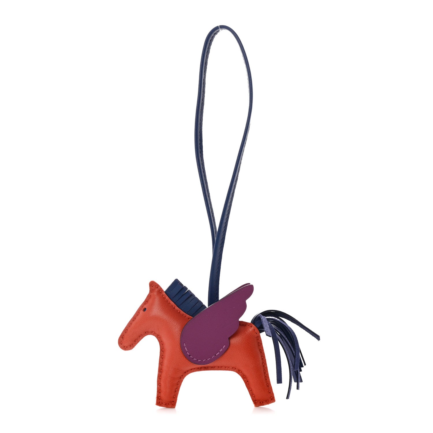 Hermes Milo Lambskin Grigri Rodeo Pegase Horse Bag Charm PM Cornaline Bleu Saphir Anemone 1 of 5