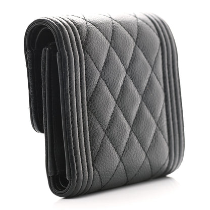 Chanel Caviar Quilted Compact Boy Wallet Black 3 of 9