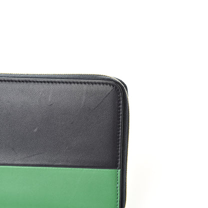 Celine Lambskin Large Zip Around Multifunction Wallet Grass Navy 9 of 11
