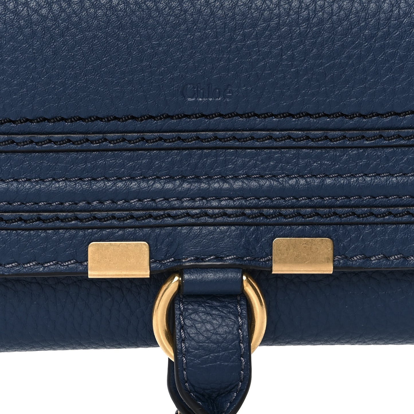 Calfskin Marcie Continental Flap Wallet Royal Navy