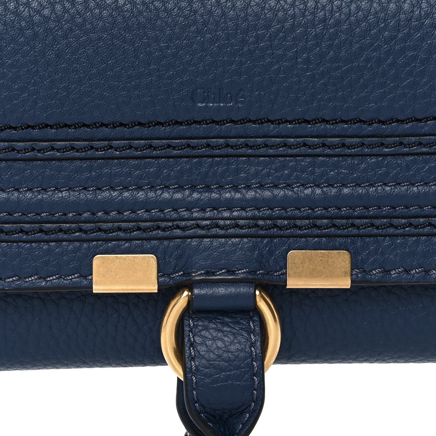 Chloe Calfskin Marcie Continental Flap Wallet Royal Navy 9 of 9