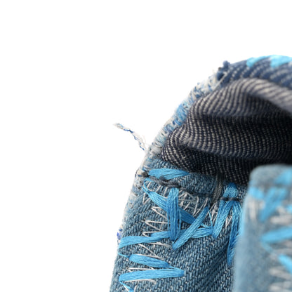 Chanel Denim Tweed Patchwork Jumbo Single Flap Blue 11 of 12