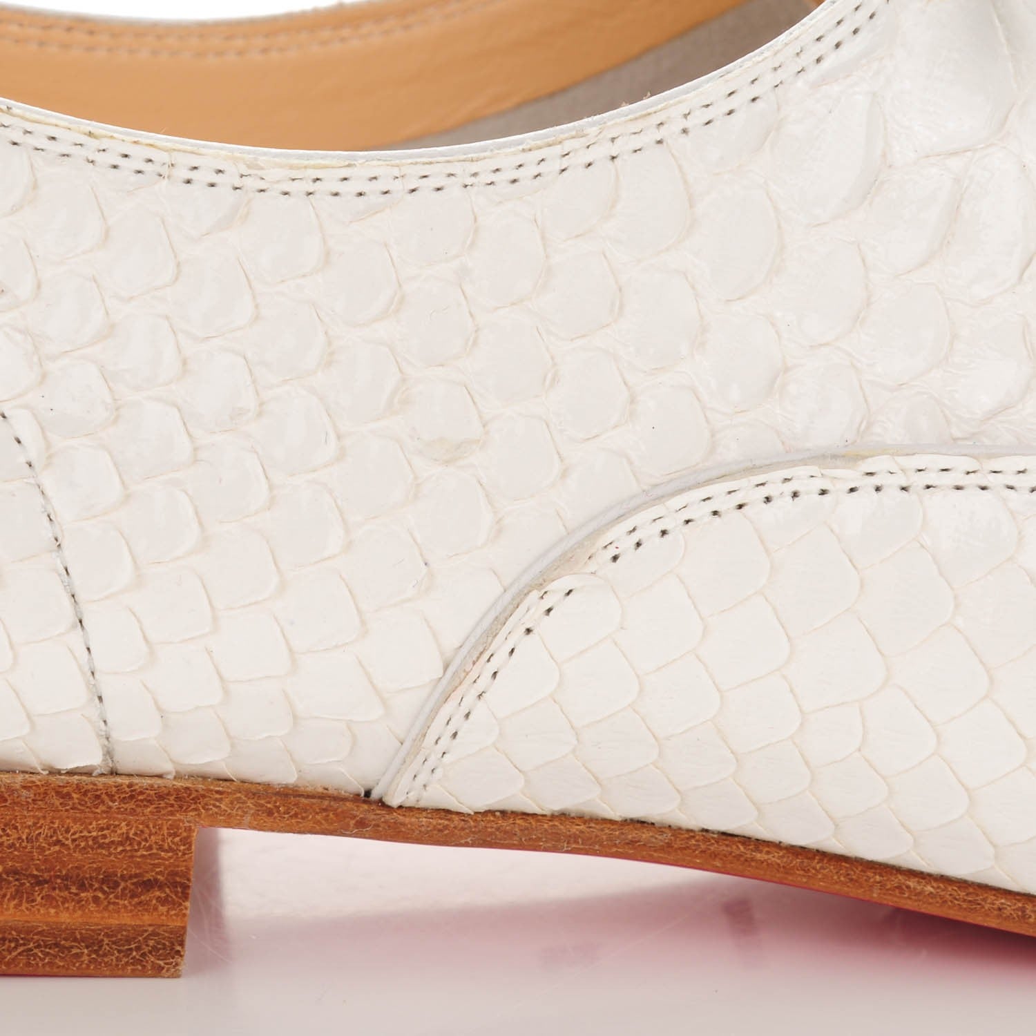 Christian Louboutin Python Crystal Kid Fred Flats 38 Glacier 9 of 9