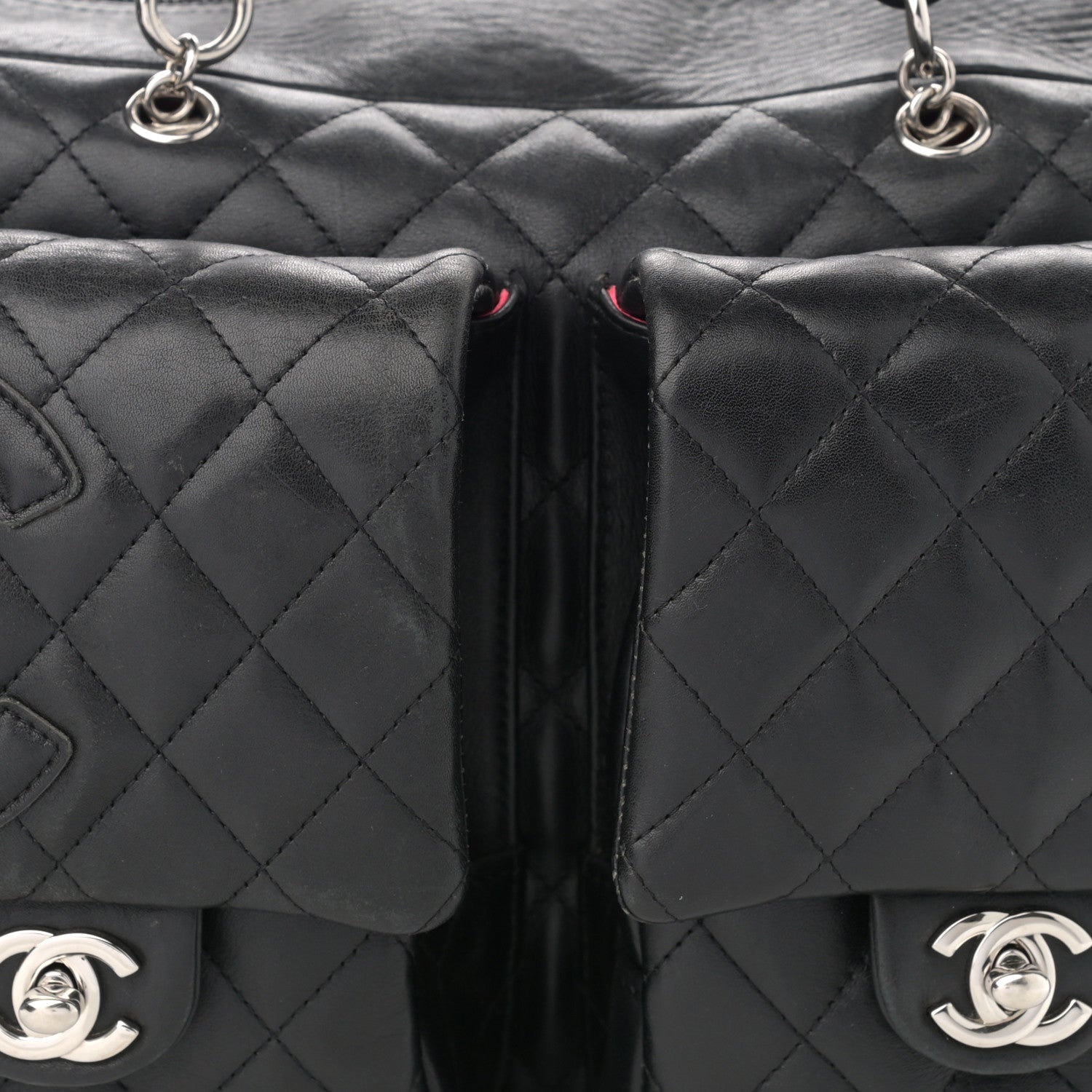 Chanel Calfskin Quilted Large Cambon Multipocket Reporter Black 8 of 17