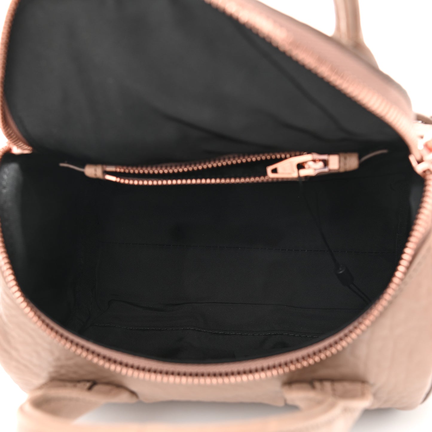Pebbled Lambskin Mini Rockie Latte Rose Gold Hardware