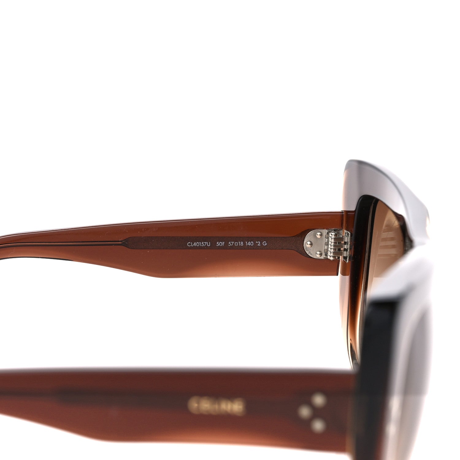 Celine Acetate Square Sunglasses CL40157U Brown 5 of 8