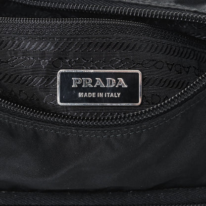 Prada Tessuto Nylon Single Buckle Messenger Bag Black 7 of 12