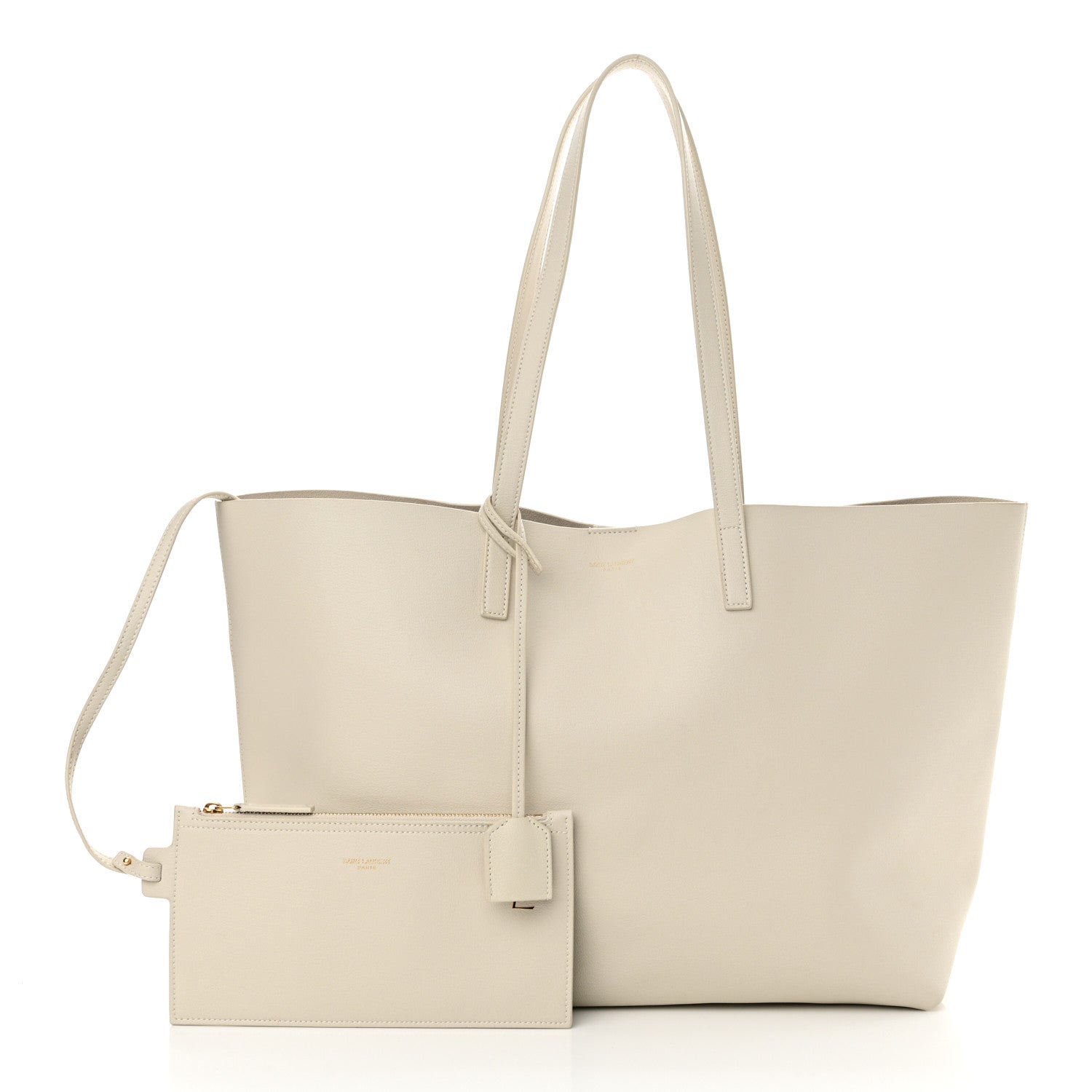 Saint Laurent Calfskin Large Shopping Tote Crema Soft 2 of 13