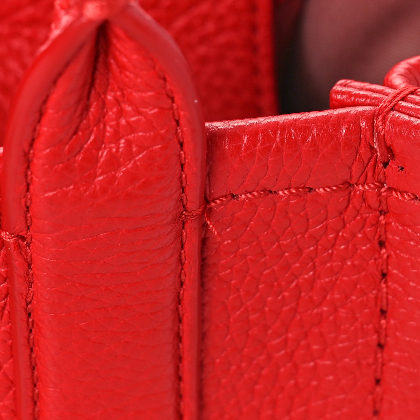 Grained Calfskin Micro The Tote Bag True Red