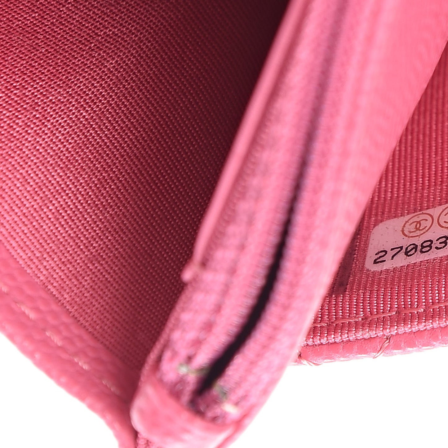 Caviar Quilted Wallet on Chain WOC Pink