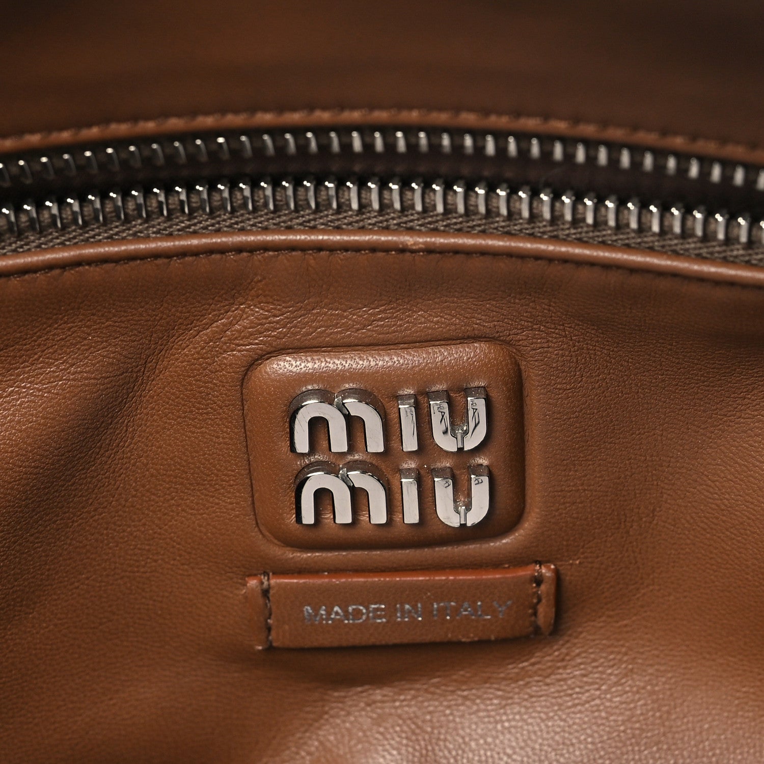 Miu Miu Nappa Pocket Top Handle Bag Caramel 6 of 9