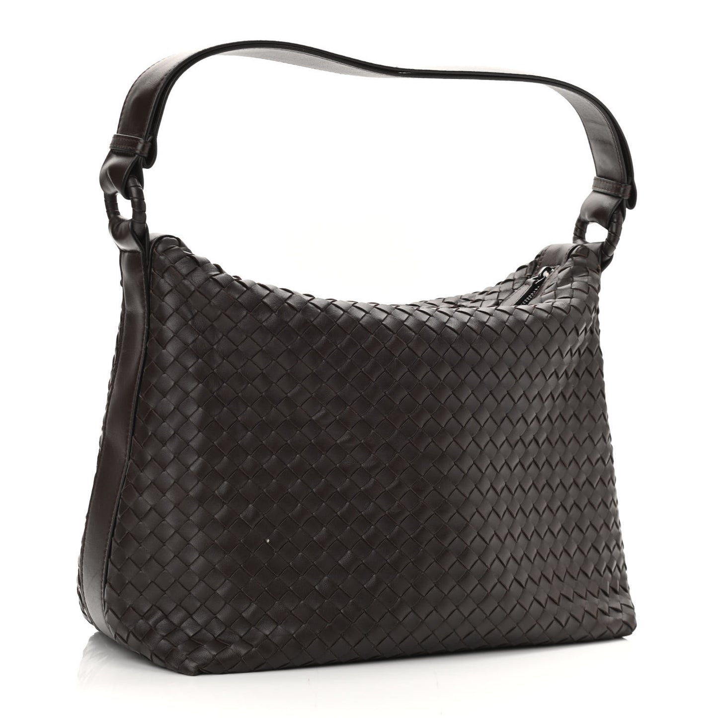 Nappa Intrecciato Shoulder Bag Ebano