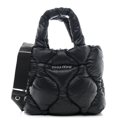 Miu Miu Padded Nylon Quilted Tote Black 1 of 10