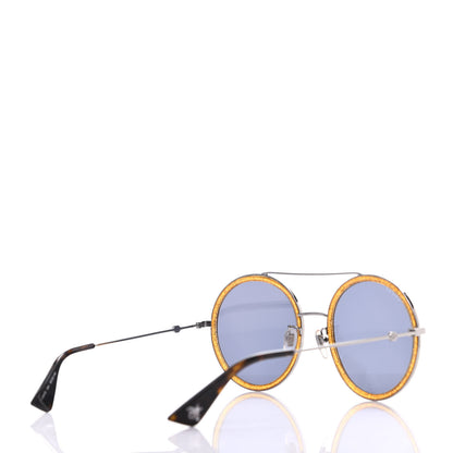 Gucci Round Frame Glitter Sunglasses GG0061S Yellow 4 of 7
