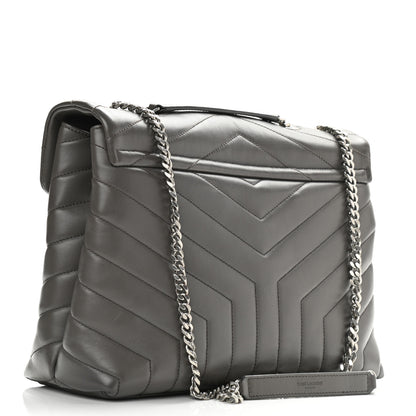 Saint Laurent Calfskin Y Quilted Monogram Medium Loulou Chain Satchel Pebble 3 of 8