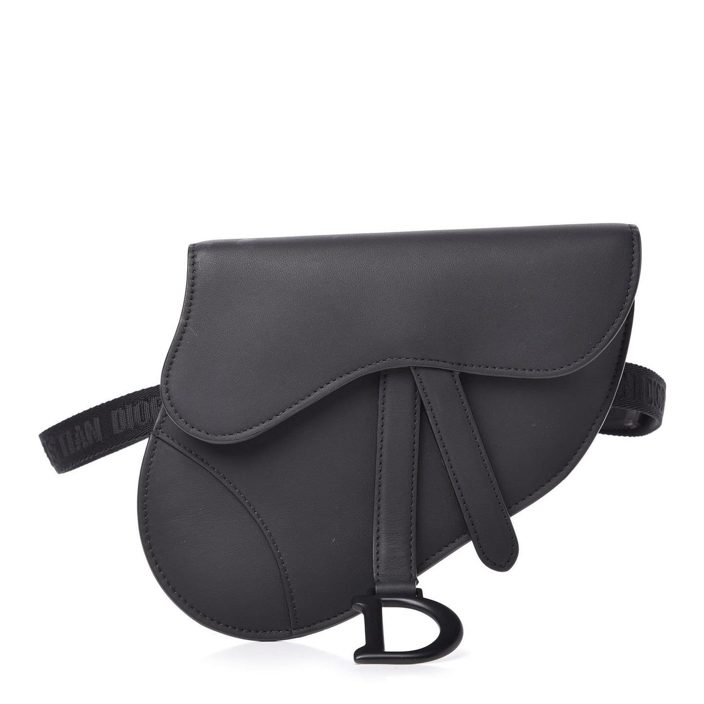 Ultra Matte Calfskin Saddle Belt Bag Black