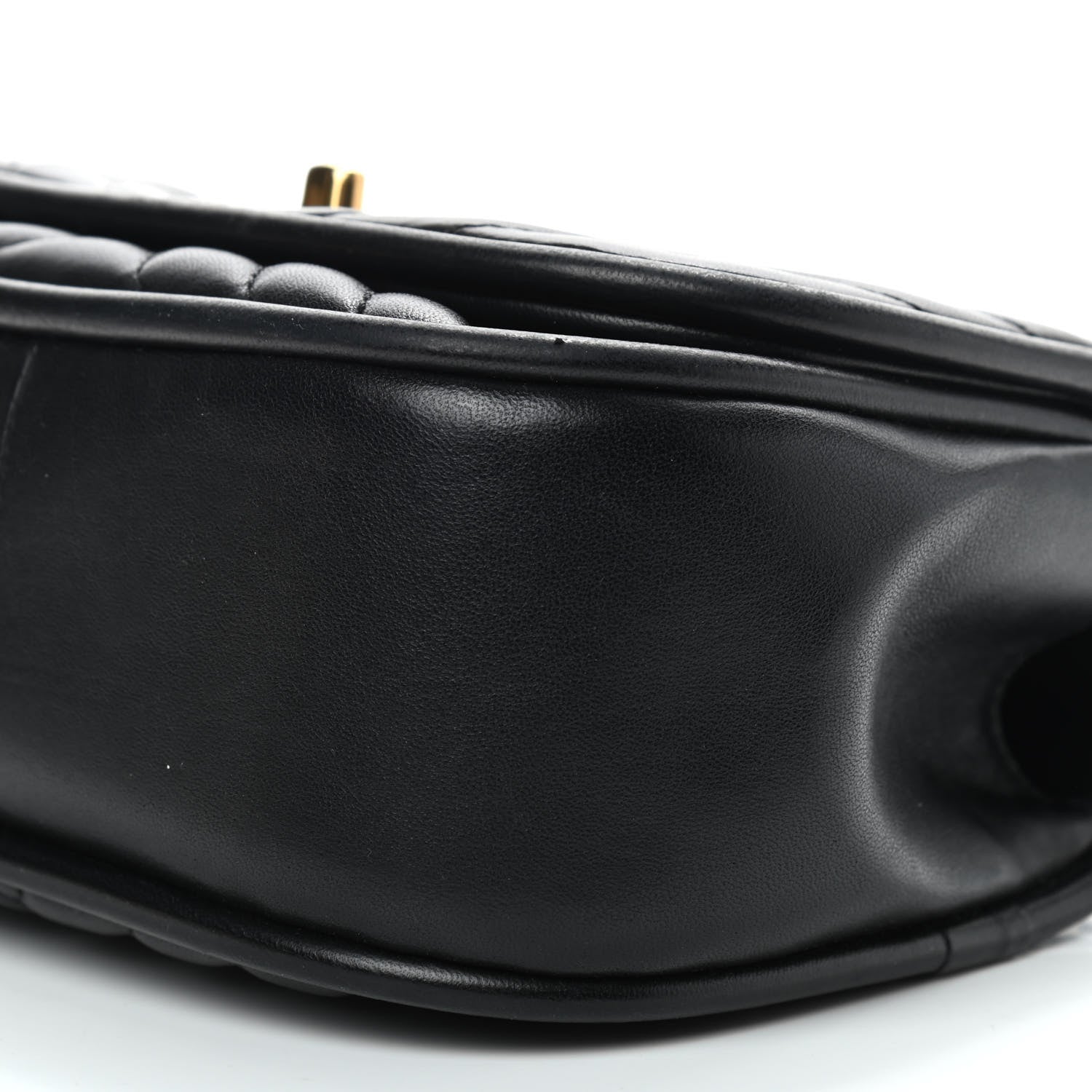 Chanel Lambskin Reverse Chevron Quilted Mini Round Top Handle Flap Black 9 of 9
