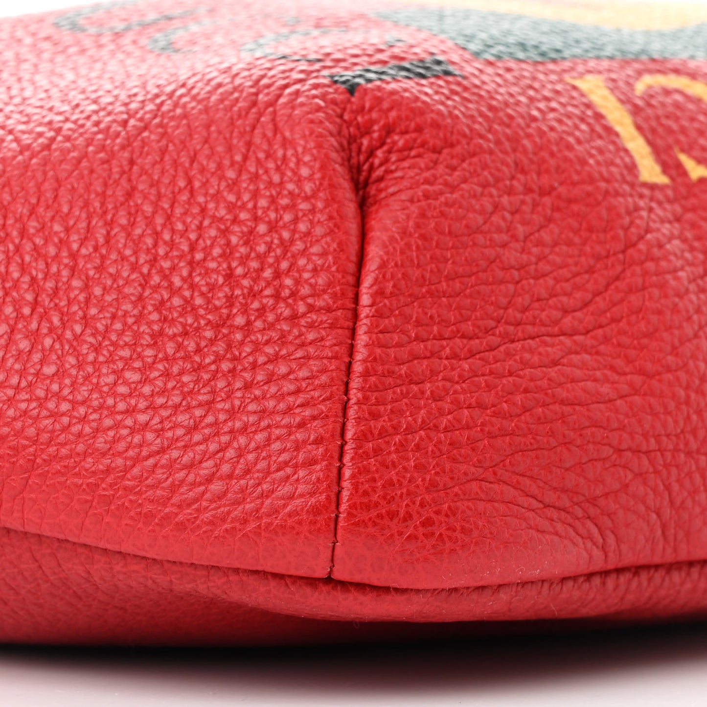 Grained Calfskin Logo Belt Bag Hibiscus Red