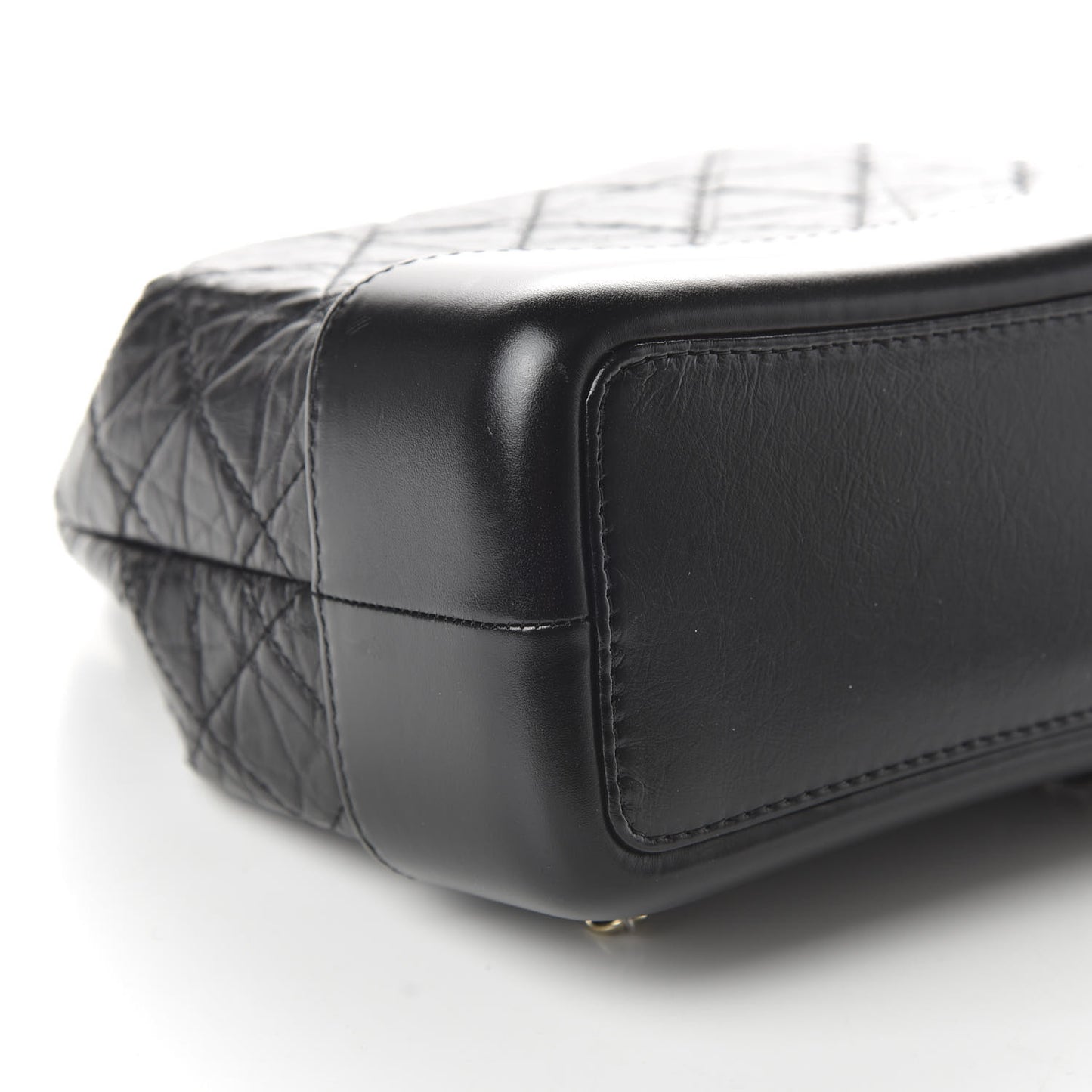 Aged Calfskin Quilted Small Gabrielle Backpack Black