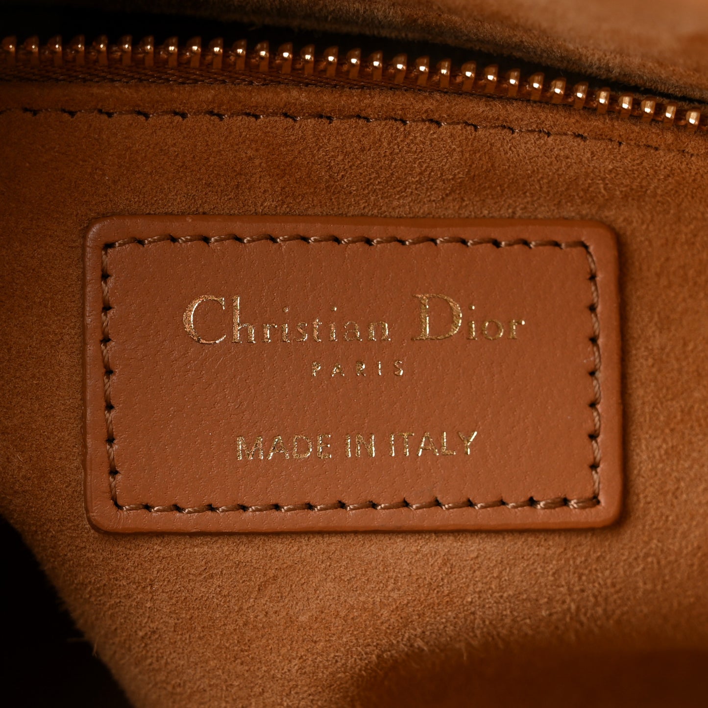 Lambskin Cannage Medium Lady Dior Amber