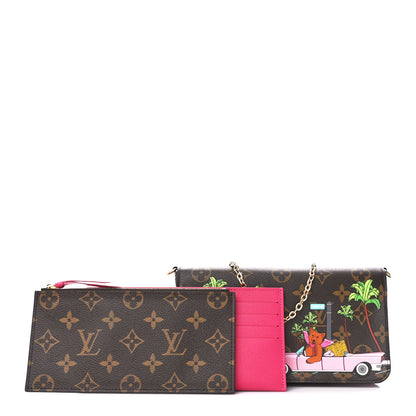 Louis Vuitton Monogram 2021 Christmas Animation Hollywood Pochette Felicie Chain Wallet Fuchsia 1 of 14
