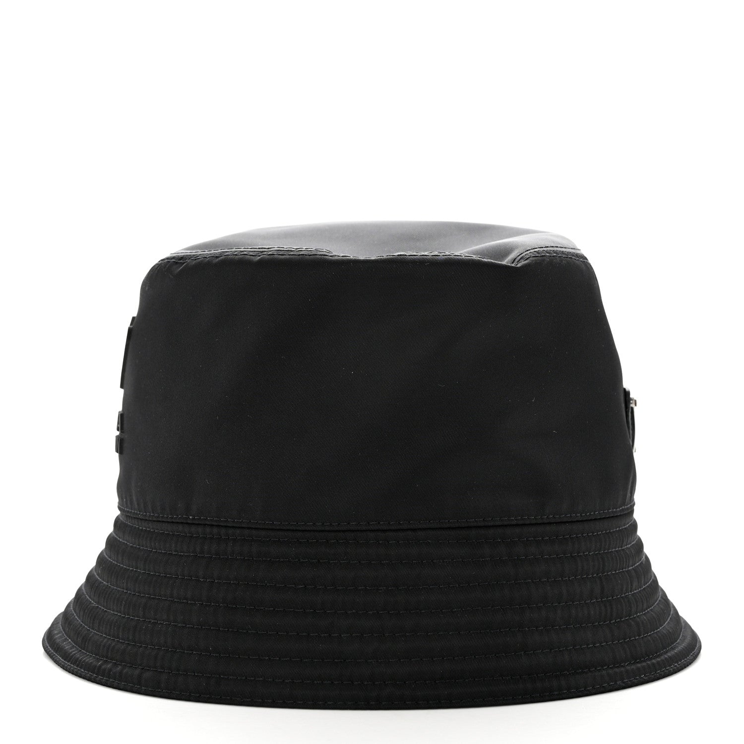Prada Re-Nylon Saffiano Metal Triangle Logo Womens Bucket Hat S Black 4 of 8