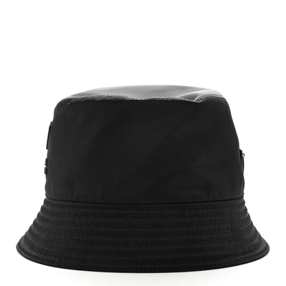 Prada Re-Nylon Saffiano Metal Triangle Logo Womens Bucket Hat S Black 4 of 8