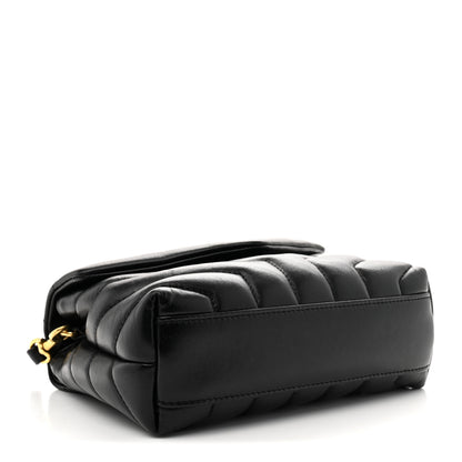 Saint Laurent Calfskin Y Quilted Monogram Toy Loulou Crossbody Bag Black 4 of 11
