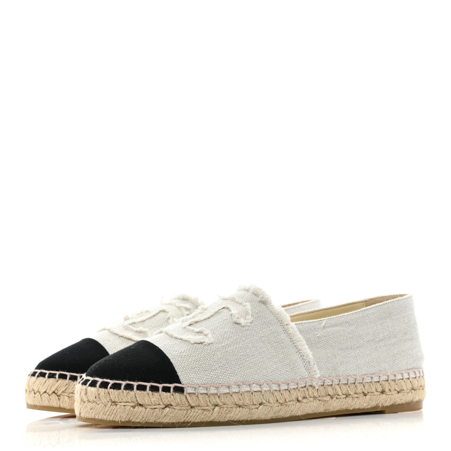 Linen CC Espadrilles 42 Beige Black