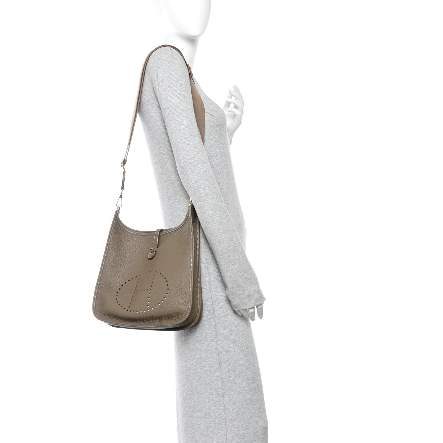 Hermes Taurillon Clemence Evelyne III PM Etoupe 2 of 10