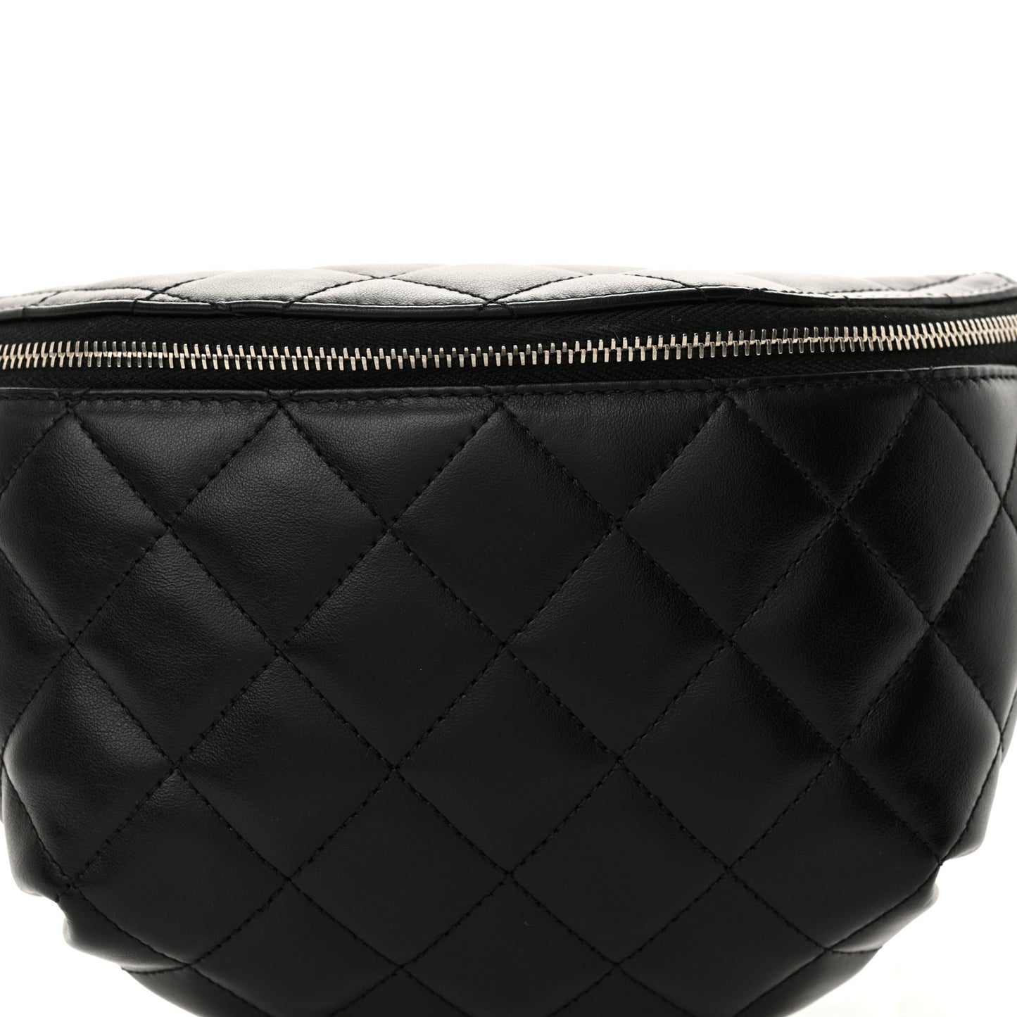 Calfskin Quilted Uniform Waist Belt Bag Black