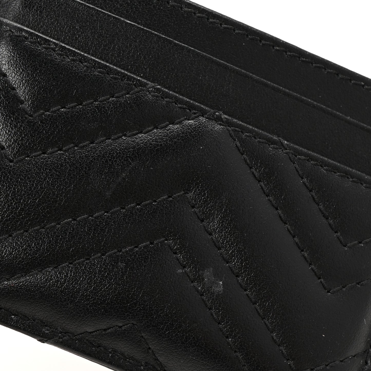 Calfskin Matelasse GG Marmont Card Holder Black