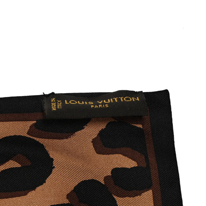 Louis Vuitton Silk Leopard Bandeau Scarf Marron 3 of 8