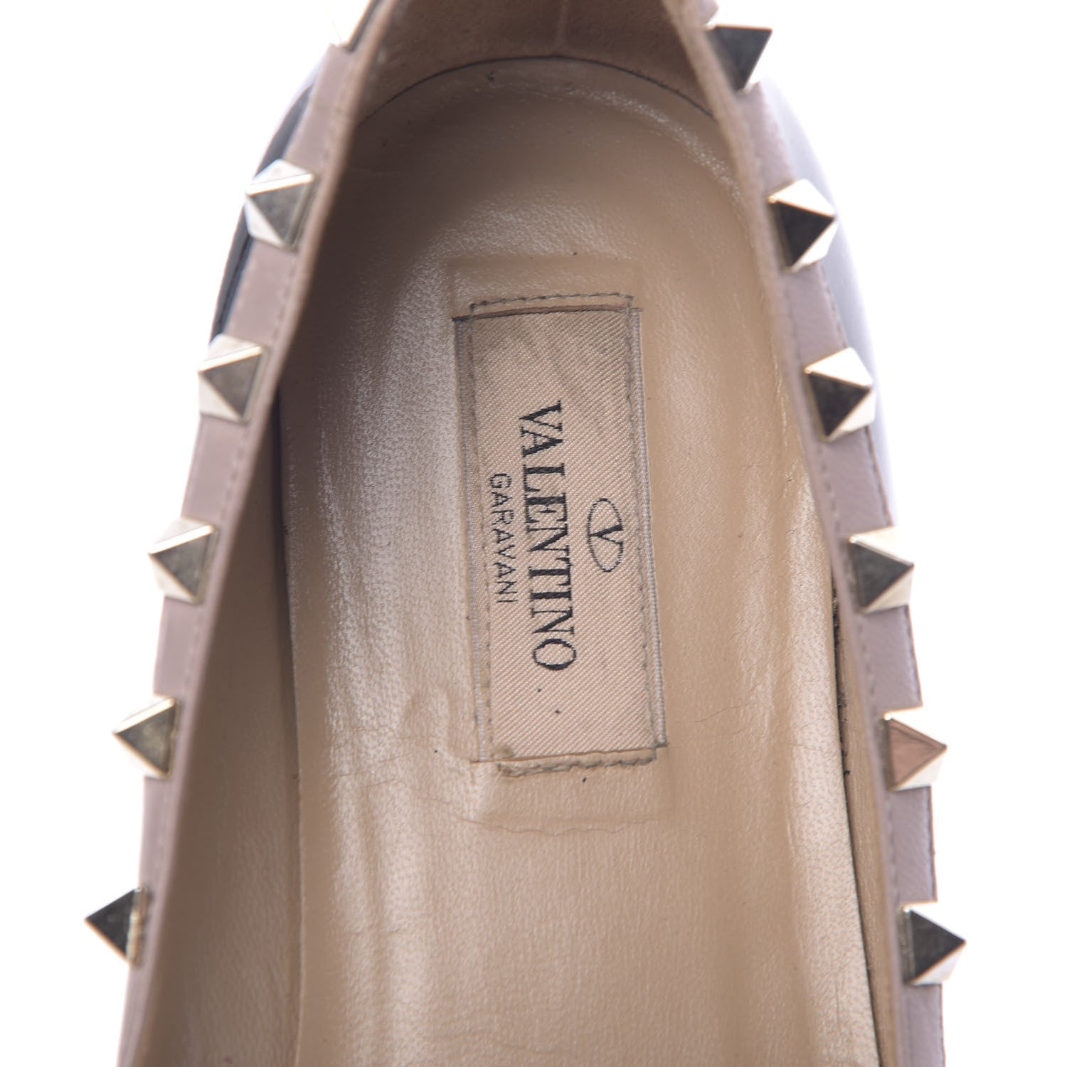 Valentino Garavani Patent Nappa Rockstud Ballerina Flats 38 Black Poudre 6 of 14