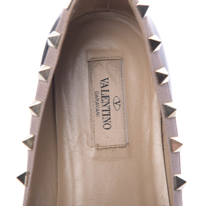 Valentino Garavani Patent Nappa Rockstud Ballerina Flats 38 Black Poudre 6 of 14