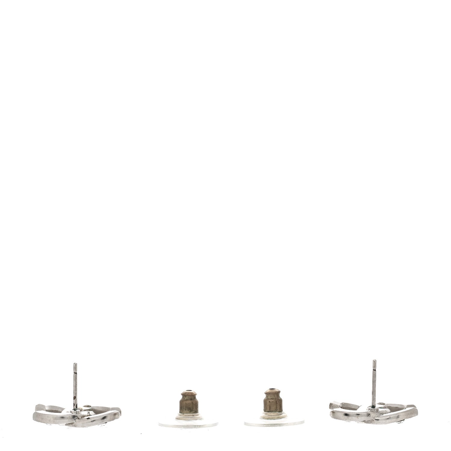Chanel Baguette Crystal CC Earrings Silver 3 of 6