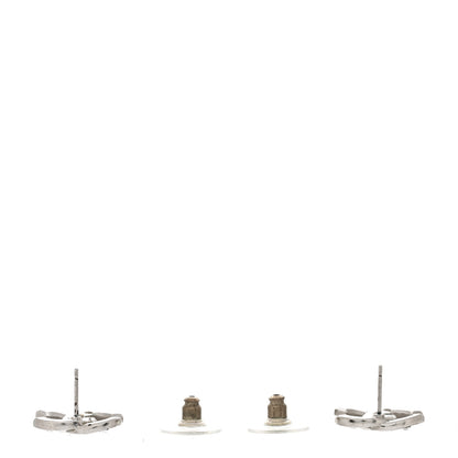 Chanel Baguette Crystal CC Earrings Silver 3 of 6