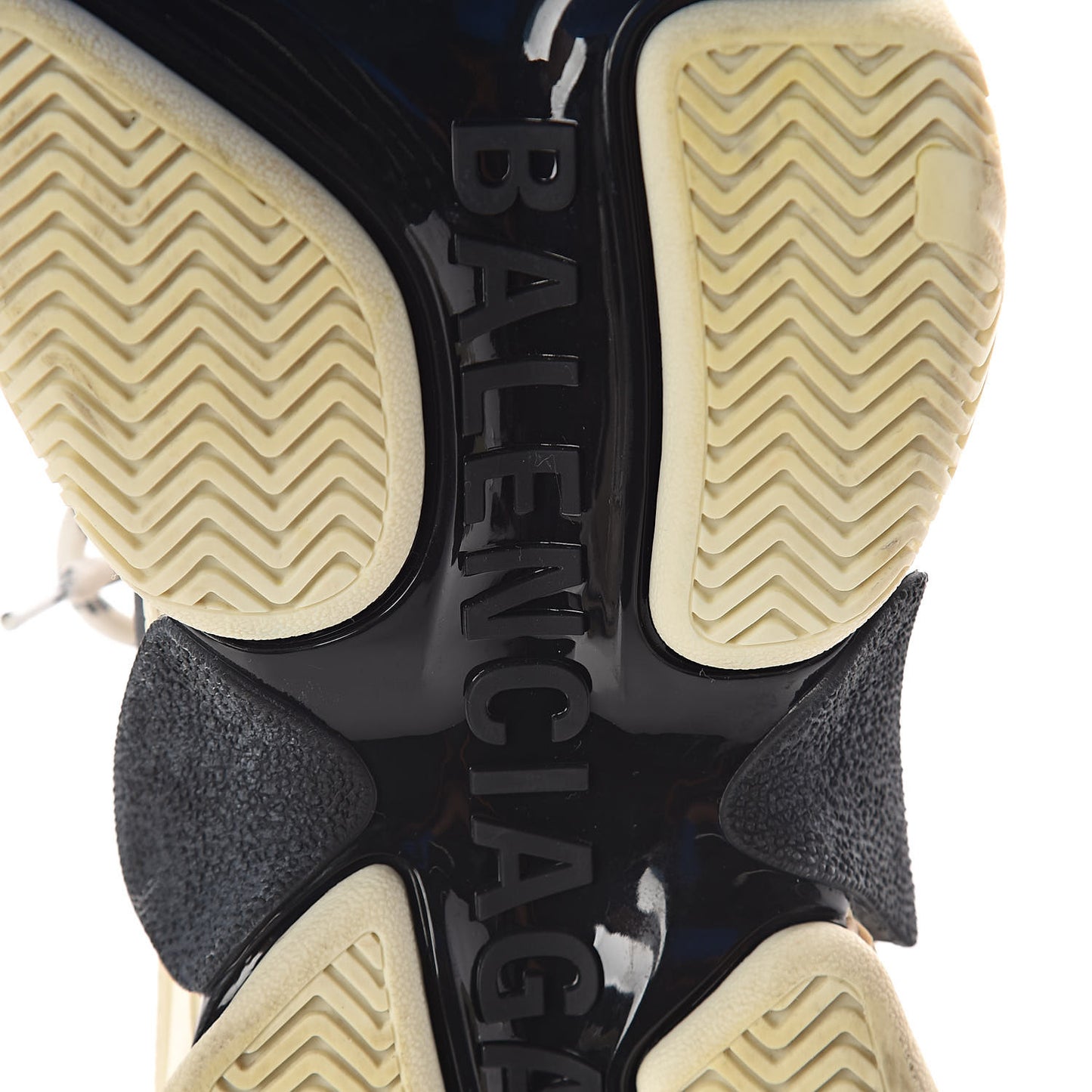 Fabric Mesh Womens Triple S Sneakers 38 Beige Black