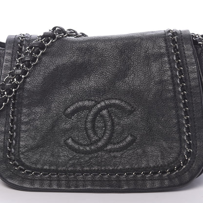 Chanel Metallic Goatskin Luxe Ligne Flap Black 10 of 15