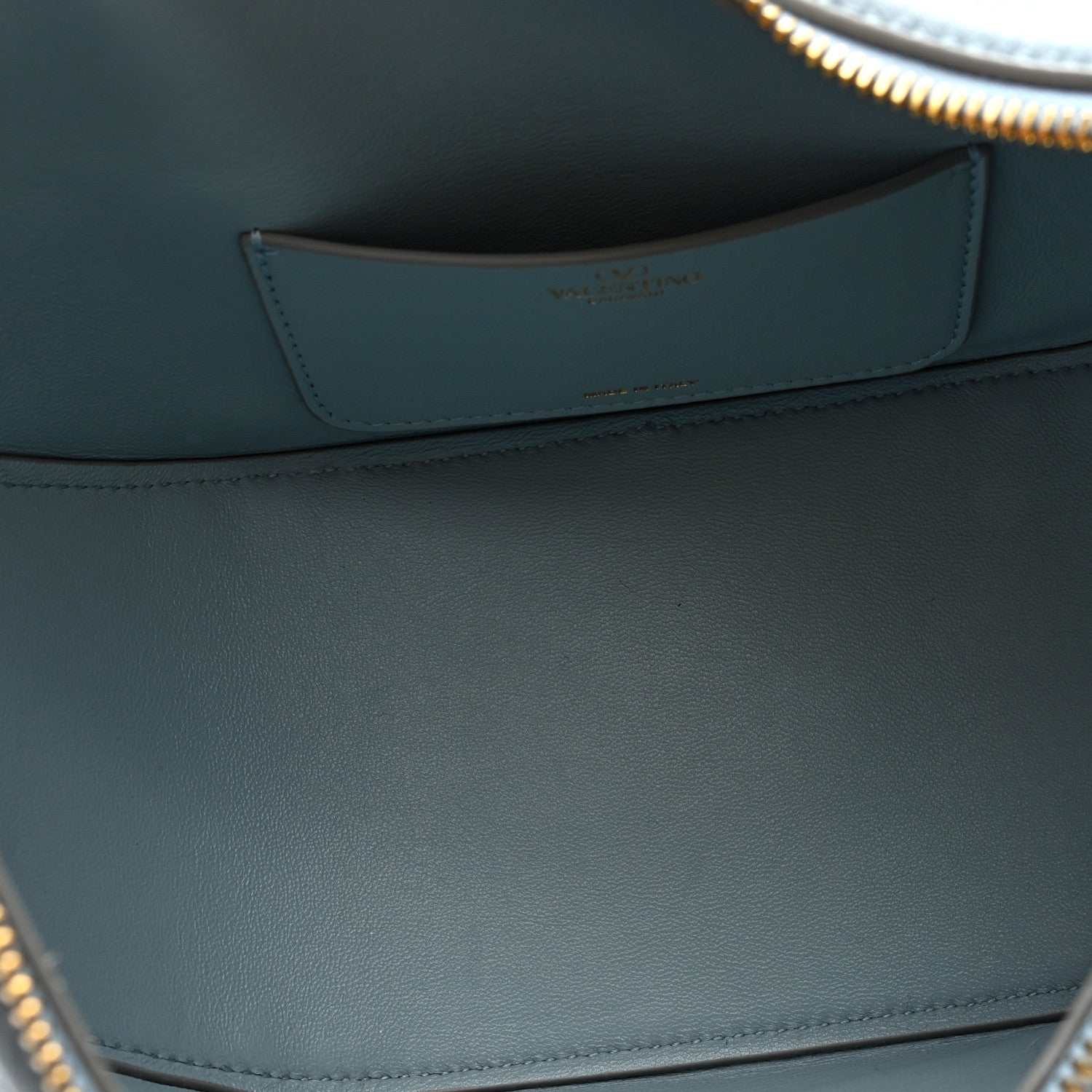 Valentino Garavani Grainy Calfskin Small Vlogo Moon Hobo Bag Blue 5 of 9