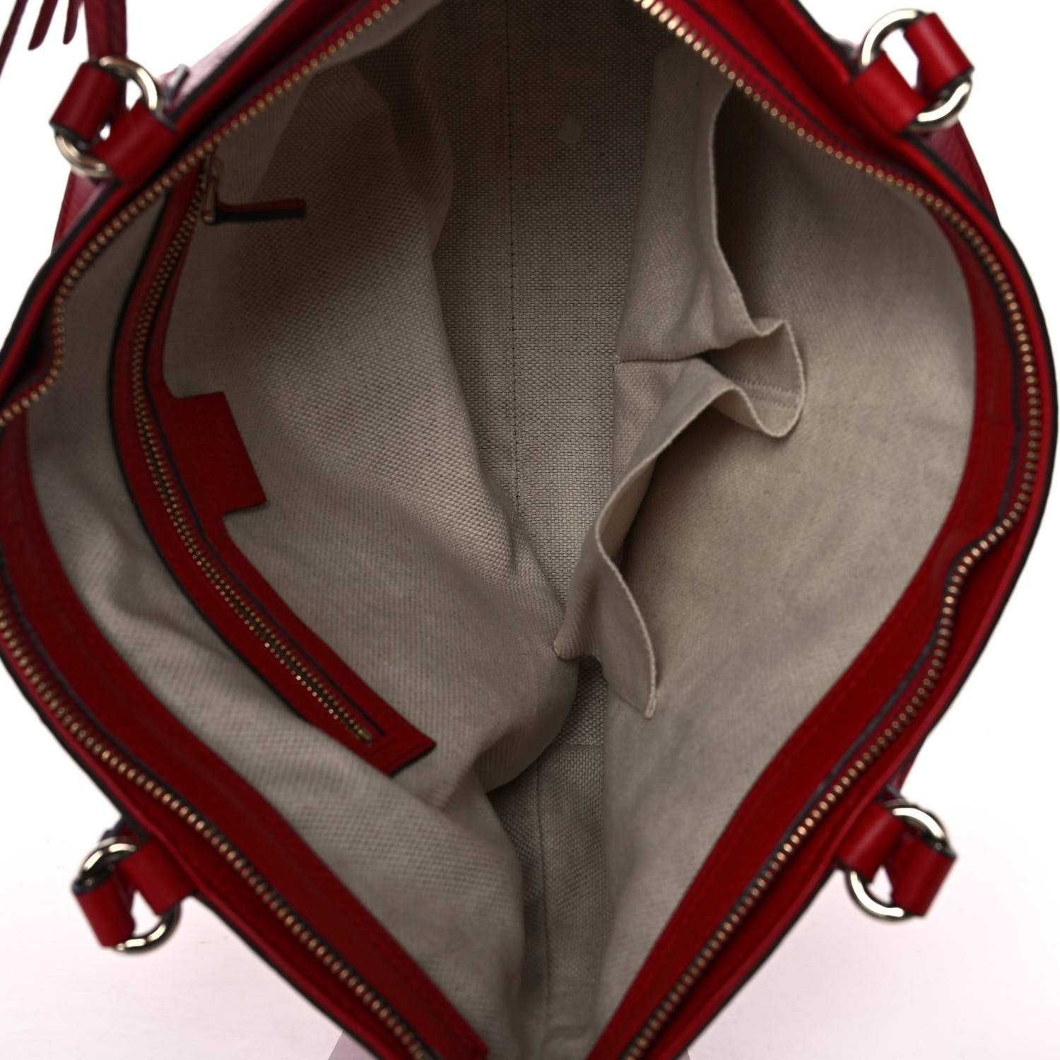 Gucci Pebbled Calfskin Small Soho Top Handle Bag Red 4 of 10