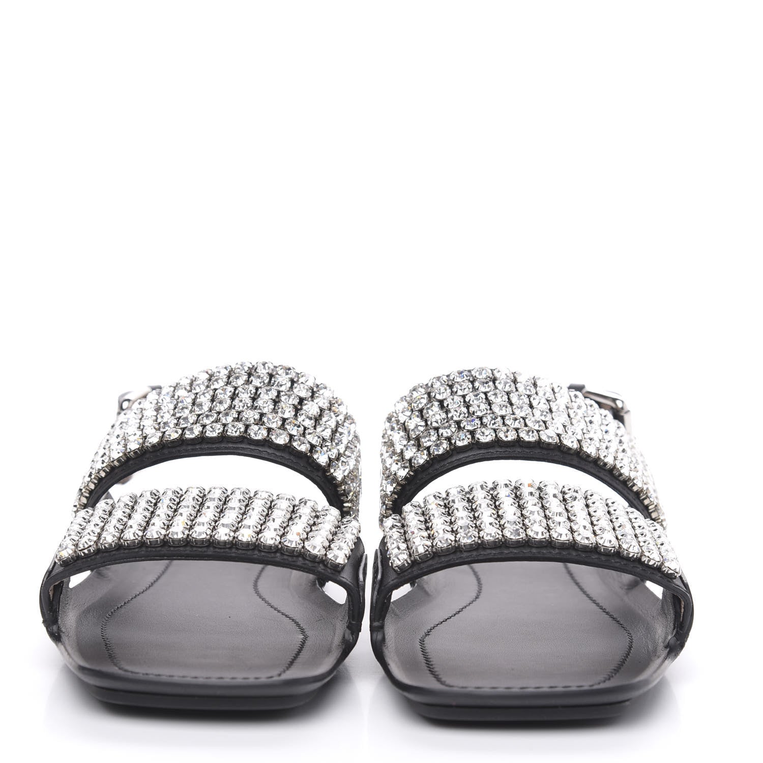 Gucci Napa Crystal Sandal 38 Black 2 of 9