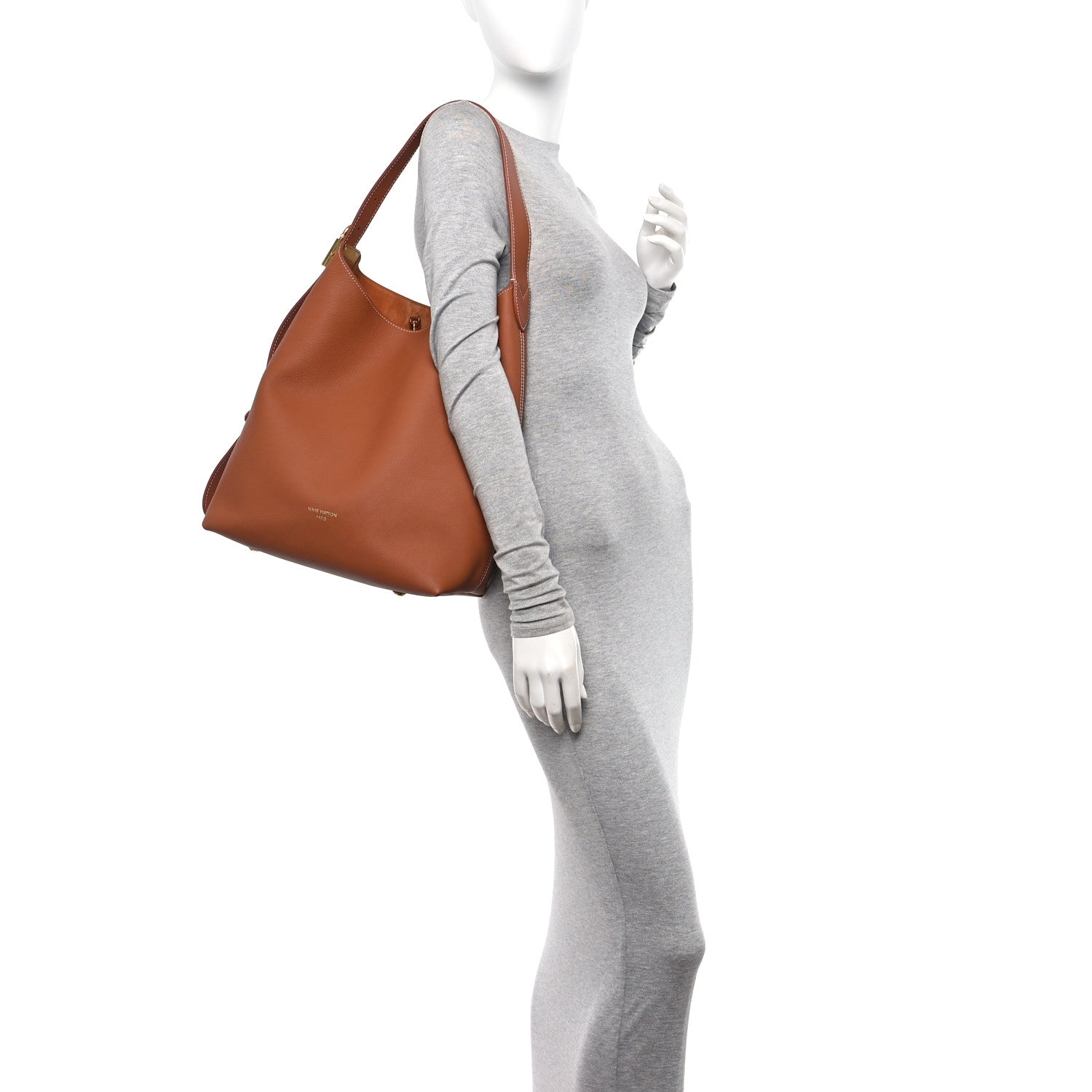 Louis Vuitton Grained Calfskin Low Key Hobo MM Cognac 2 of 10